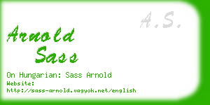 arnold sass business card